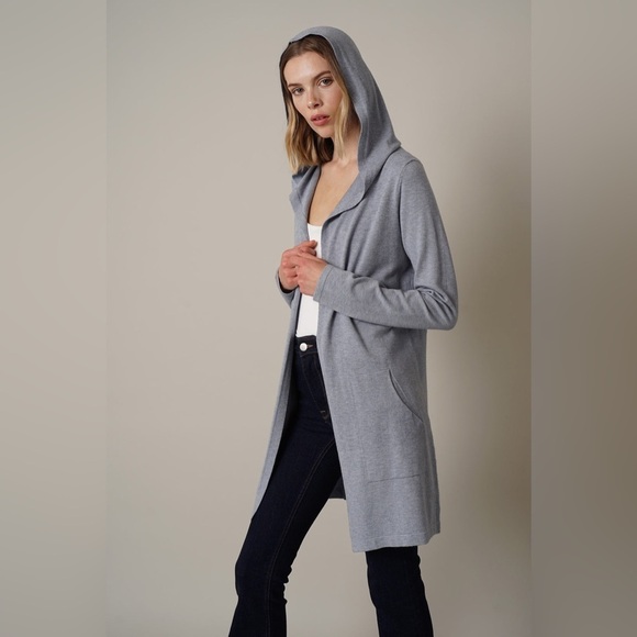 CYRUS OPEN HOODIE CARDIGAN LILY BLUE SIZE M EUC - Picture 3 of 8